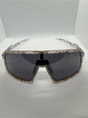 Oakley Sutro  White Fleck Shield with Dark Gray Lens